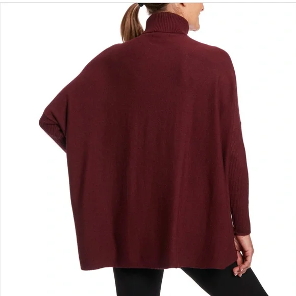 Women's Burgundy Turtleneck Sweater - Picture 2 of 3